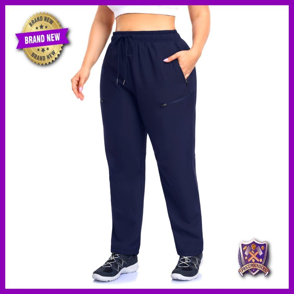 Plus Size Fleece Lined Water Resistant Hiking Pants Thermal Ski Joggers